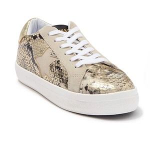 Steve Madden Women’s Starling Sneaker Size 7 Gold Snake